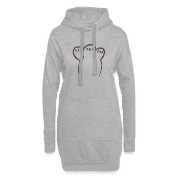Braune Pfote - Hoodie-Kleid - Grau meliert - Vorne
