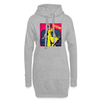 ''WOW'' PIN-UP COMIC - Hoodie-Kleid - Grau meliert - Vorne