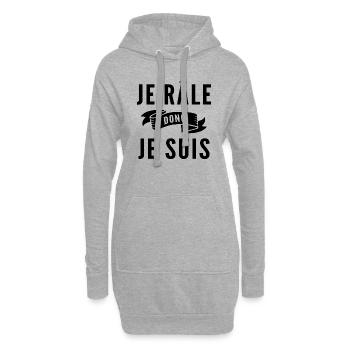 je râle donc je suis / humour râleuse / râleur - Sweat-shirt à capuche long Femme - gris chiné - Devant