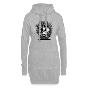 Porcupine Lunettes de soleil Mignons animaux Nature 11 - Sweat-shirt à capuche long Femme - gris chiné - Devant