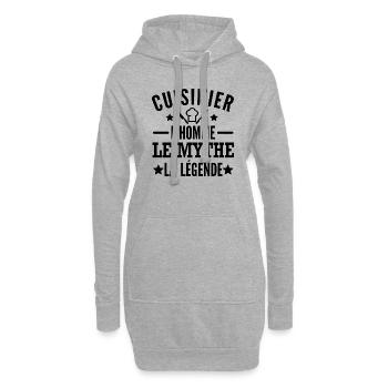 cadeau humour cuisinier - Sweat-shirt à capuche long Femme - gris chiné - Devant