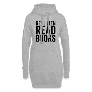 Echte Männer lesen Bücher - Hoodie-Kleid - Grau meliert - Vorne