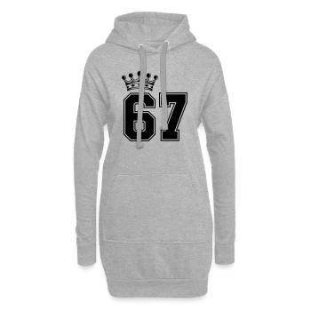 67 crowns - Hoodie Dress - heather grey - Front