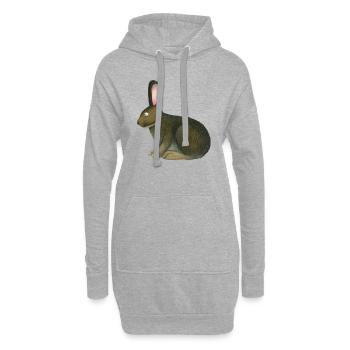 Lapin des prairies - Sweat-shirt à capuche long Femme - gris chiné - Devant