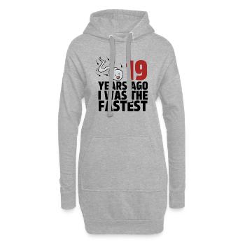Vor 19 Jahren war ich der Schnellste - Hoodie-Kleid - Grau meliert - Vorne