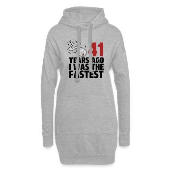 Vor 41 Jahren war ich der Schnellste - Hoodie-Kleid - Grau meliert - Vorne