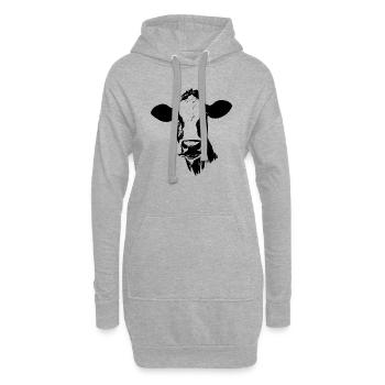 Kuh süß Tier Bauernhof Tiere lustig Kühe 4 - Hoodie-Kleid - Grau meliert - Vorne