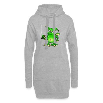smoking dragon - Hoodie-Kleid - Grau meliert - Vorne