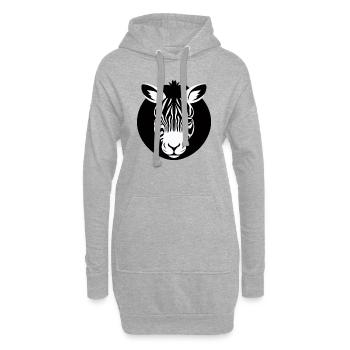 Fun Zebra Cartoon Funny Nature Animal Safari 13 - Sweat-shirt à capuche long Femme - gris chiné - Devant