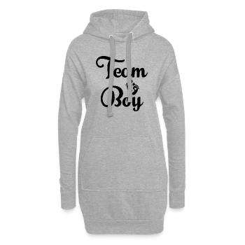 Grossesse Baby shower Babyshower Boy Girl - Sweat-shirt à capuche long Femme - gris chiné - Devant