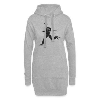 Le coureur de footing - Sweat-shirt à capuche long Femme - gris chiné - Devant