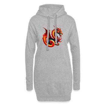 Dragon - Sweat-shirt à capuche long Femme - gris chiné - Devant