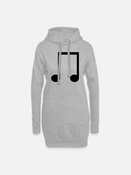 Achtelnote Symbol zum selbst gestalten - Hoodie-Kleid - Grau meliert