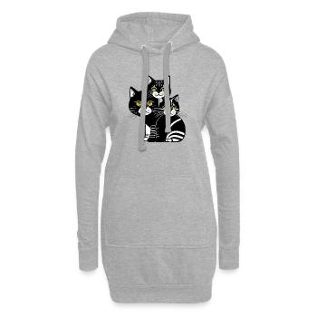 Katzem - Hoodie-Kleid - Grau meliert - Vorne