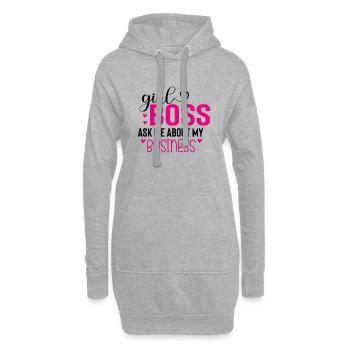 Chefin fragt mich nach meinem Geschäft - Hoodie-Kleid - Grau meliert - Vorne