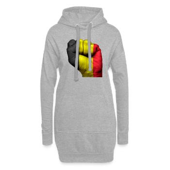 Fist Belgique - Sweat-shirt à capuche long Femme - gris chiné - Devant