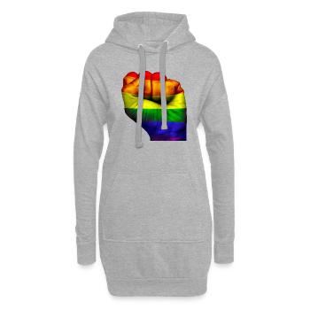 Fist Gay flag - Sweat-shirt à capuche long Femme - gris chiné - Devant