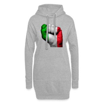 Fist Italie - Sweat-shirt à capuche long Femme - gris chiné - Devant