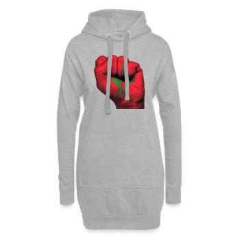 Fist Maroc - Sweat-shirt à capuche long Femme - gris chiné - Devant