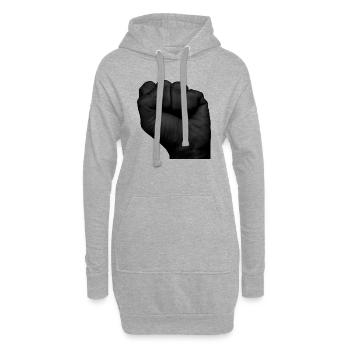 Fist Black Lives matter - Sweat-shirt à capuche long Femme - gris chiné - Devant