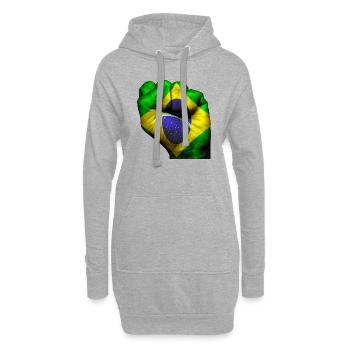 Fist Brésil - Sweat-shirt à capuche long Femme - gris chiné - Devant
