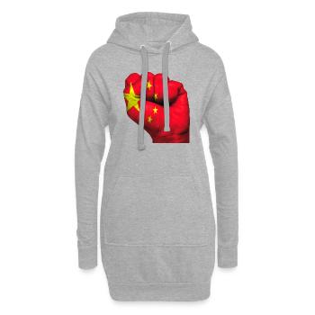 Fist Chine - Sweat-shirt à capuche long Femme - gris chiné - Devant
