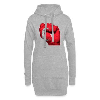 Fist Turquie - Sweat-shirt à capuche long Femme - gris chiné - Devant