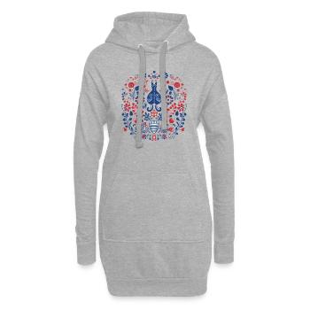 Die Vintage-Katze - Hoodie-Kleid - Grau meliert - Vorne