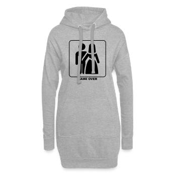 Drôle de design « Game Over » pour lui et elle - Sweat-shirt à capuche long Femme - gris chiné - Devant