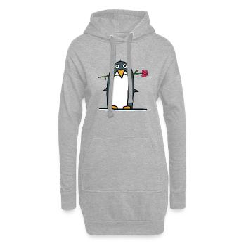 Pinguin als Rosenkavalier - Hoodie-Kleid - Grau meliert - Vorne