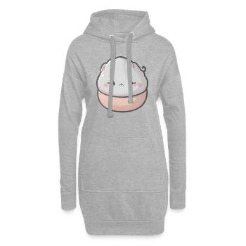 Niedliche Kawaii Mochi - Hoodie-Kleid - Grau meliert - Vorne