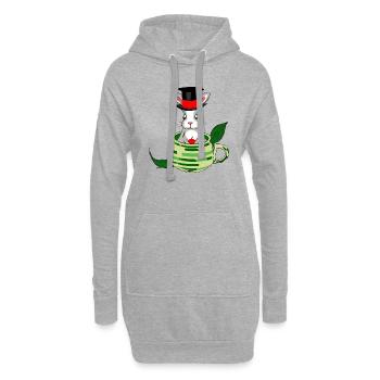 Hasenhut Tasse Tee - Hoodie-Kleid - Grau meliert - Vorne