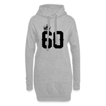 60 - Sweat-shirt à capuche long Femme - gris chiné - Devant