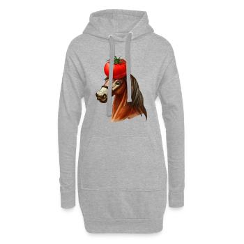 Tomate à tête de cheval - Sweat-shirt à capuche long Femme - gris chiné - Devant