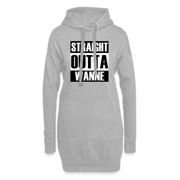 Straight Outta Wanne - Hoodie-Kleid - Grau meliert - Vorne