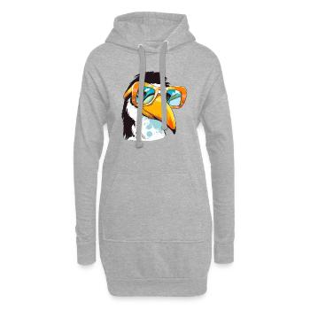 Look le toucan - Sweat-shirt à capuche long Femme - gris chiné - Devant