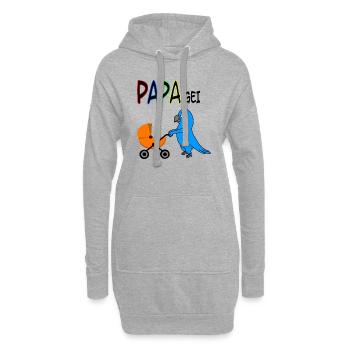 PAPAgei mit Kinderwagen - Hoodie-Kleid - Grau meliert - Vorne
