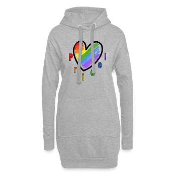 LGBTQ Heart Pride - Hoodie-Kleid - Grau meliert - Vorne