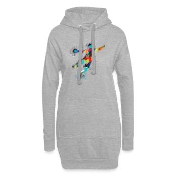 Handball, handballer, Beachhandball,Graffiti,bunt - Hoodie-Kleid - Grau meliert - Vorne