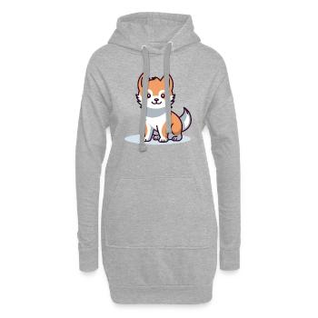 Shiba Inu - Hoodie Dress - heather grey - Front