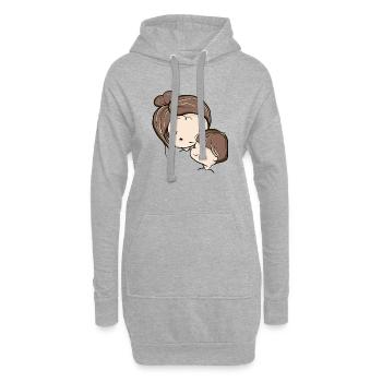 Mère et enfant - Sweat-shirt à capuche long Femme - gris chiné - Devant