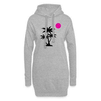 palme sunset - Hoodie-Kleid - Grau meliert - Vorne