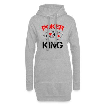 Roi du poker - Sweat-shirt à capuche long Femme - gris chiné - Devant