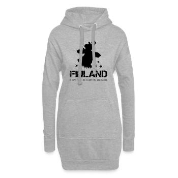 Finlande - Sweat-shirt à capuche long Femme - gris chiné - Devant