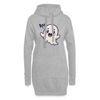 Spooky Cute Kawaii Ghost Design – Boo - Hoodie Dress - heather grey - Front