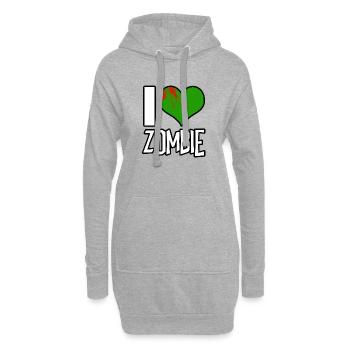J’adore Zombie Saying - Sweat-shirt à capuche long Femme - gris chiné - Devant