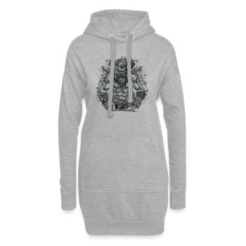 Scandinavie nordique rétro viking mythologie mystique - Sweat-shirt à capuche long Femme - gris chiné - Devant