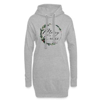 Weihnachten Advent Merry Crisis Ugly Christmas - Hoodie-Kleid - Grau meliert - Vorne