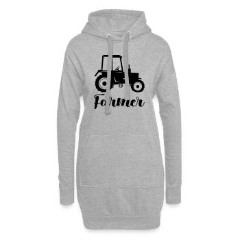 traktor farmer - Hoodie-Kleid - Grau meliert - Vorne