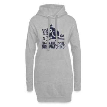 "je préfère observer les oiseaux" slogan bleu - Sweat-shirt à capuche long Femme - gris chiné - Devant